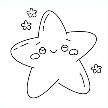 Tutorial di disegno 75 Come disegnare una stella kawaii